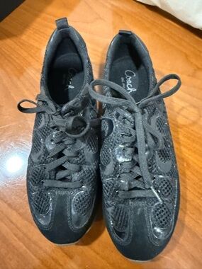 Coach Black Mesh & Suede Lace-Up Sneakers